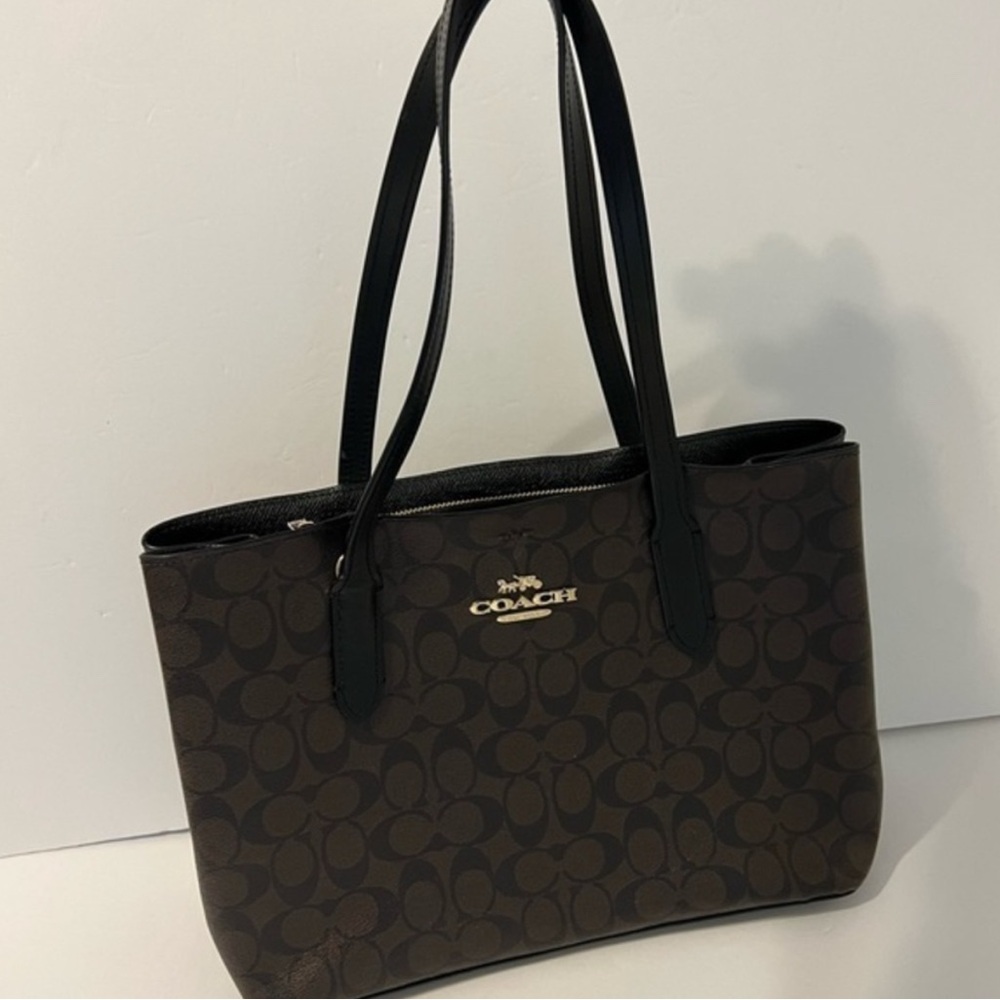 Coach Avenue Signature Brown and Black Tote